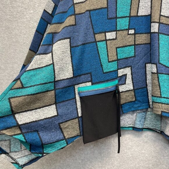 IC By Connie K Top Womens Large‎ Blue Abstract Art Colorblock Long Sleeve - Picture 5 of 14